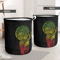 Hawaiian Traditional Tattoos Laundry Basket Kakau Tribal Tropical Plant Motif Kanaka Maoli Flag Color Inspired LT03 - Polynesian Pride