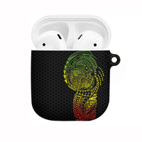 Hawaiian Traditional Tattoos AirPods Case Kakau Tribal Tropical Plant Motif Kanaka Maoli Flag Color Inspired LT03 Multicolor - Polynesian Pride