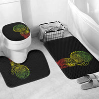 Hawaiian Traditional Tattoos Bathroom Set Kakau Tribal Tropical Plant Motif Kanaka Maoli Flag Color Inspired LT03 Mat Set Only (3 pcs) One Size Multicolor - Polynesian Pride