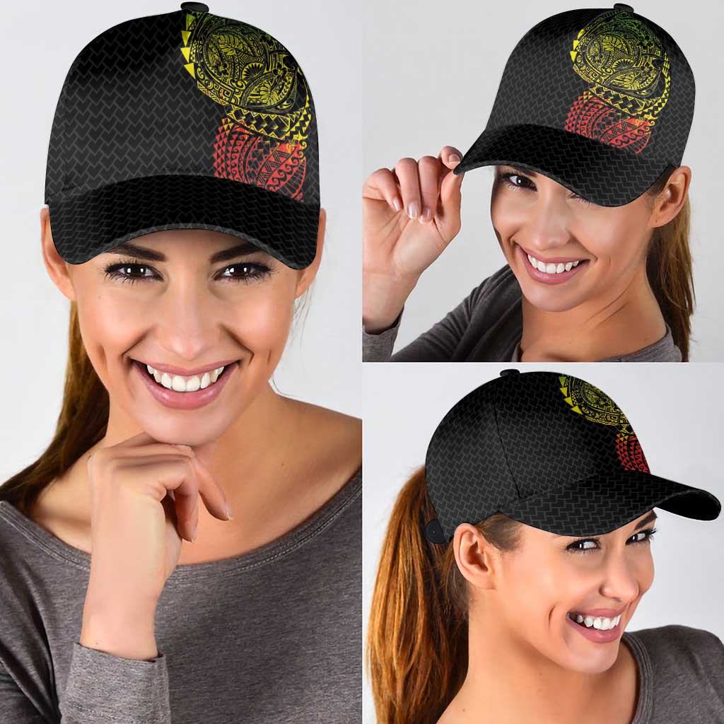 Hawaiian Traditional Tattoos Classic Cap Kakau Tribal Tropical Plants Motif Kanaka Maoli Flag Color Inspired LT03 - Polynesian Pride