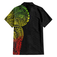 Hawaiian Traditional Tattoos Family Matching Puletasi and Hawaiian Shirt Kakau Tribal Tropical Plant Motif Kanaka Maoli Flag Color Inspired LT03 - Polynesian Pride