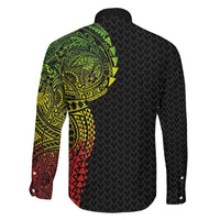 Hawaiian Traditional Tattoos Family Matching Puletasi and Hawaiian Shirt Kakau Tribal Tropical Plant Motif Kanaka Maoli Flag Color Inspired LT03 - Polynesian Pride