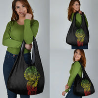Hawaiian Traditional Tattoos Grocery Bag Kakau Tribal Tropical Plant Motif Kanaka Maoli Flag Color Inspired LT03 - Polynesian Pride
