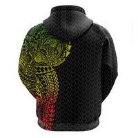 Hawaiian Traditional Tattoos Hoodie Kakau Tribal Tropical Plant Motif Kanaka Maoli Flag Color Inspired LT03 - Polynesian Pride