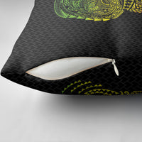 Hawaiian Traditional Tattoos Pillow Cover Kakau Tribal Tropical Plant Motif Kanaka Maoli Flag Color Inspired LT03 - Polynesian Pride