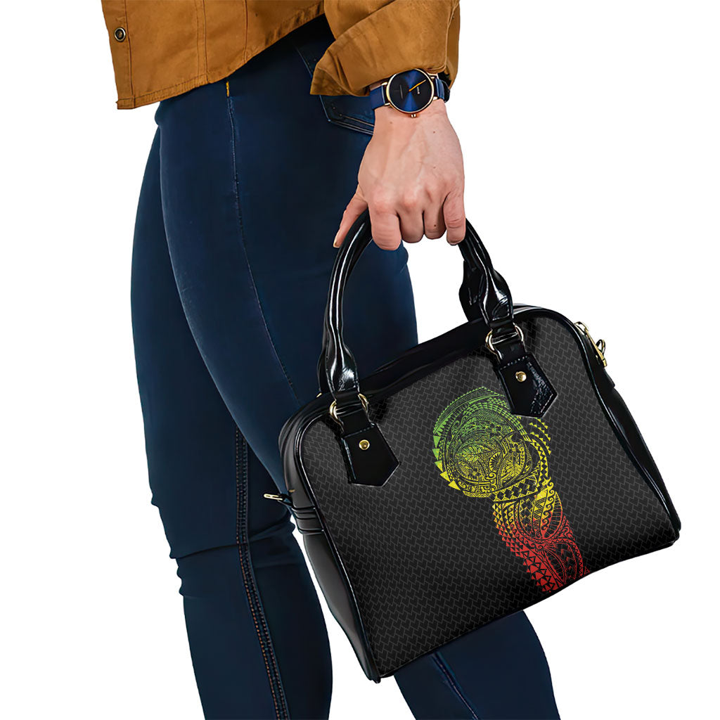 Hawaiian Traditional Tattoos Shoulder Handbag Kakau Tribal Tropical Plant Motif Kanaka Maoli Flag Color Inspired LT03 - Polynesian Pride