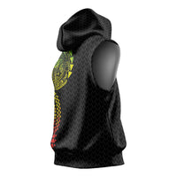 Hawaiian Traditional Tattoos Sleeveless Hoodie Kakau Tribal Tropical Plant Motif Kanaka Maoli Flag Color Inspired LT03 - Polynesian Pride