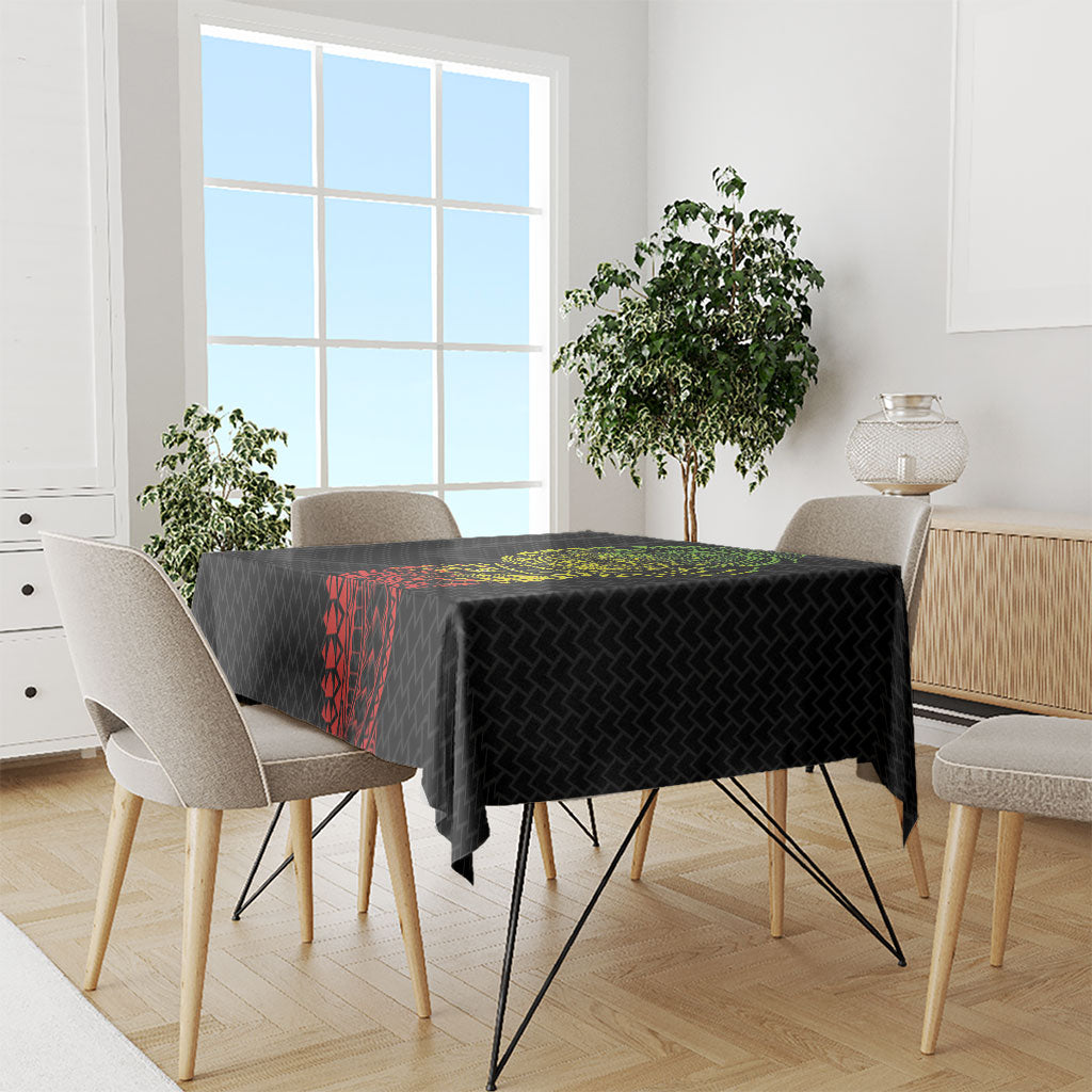 Hawaiian Traditional Tattoos Tablecloth Kakau Tribal Tropical Plant Motif Kanaka Maoli Flag Color Inspired LT03 - Polynesian Pride