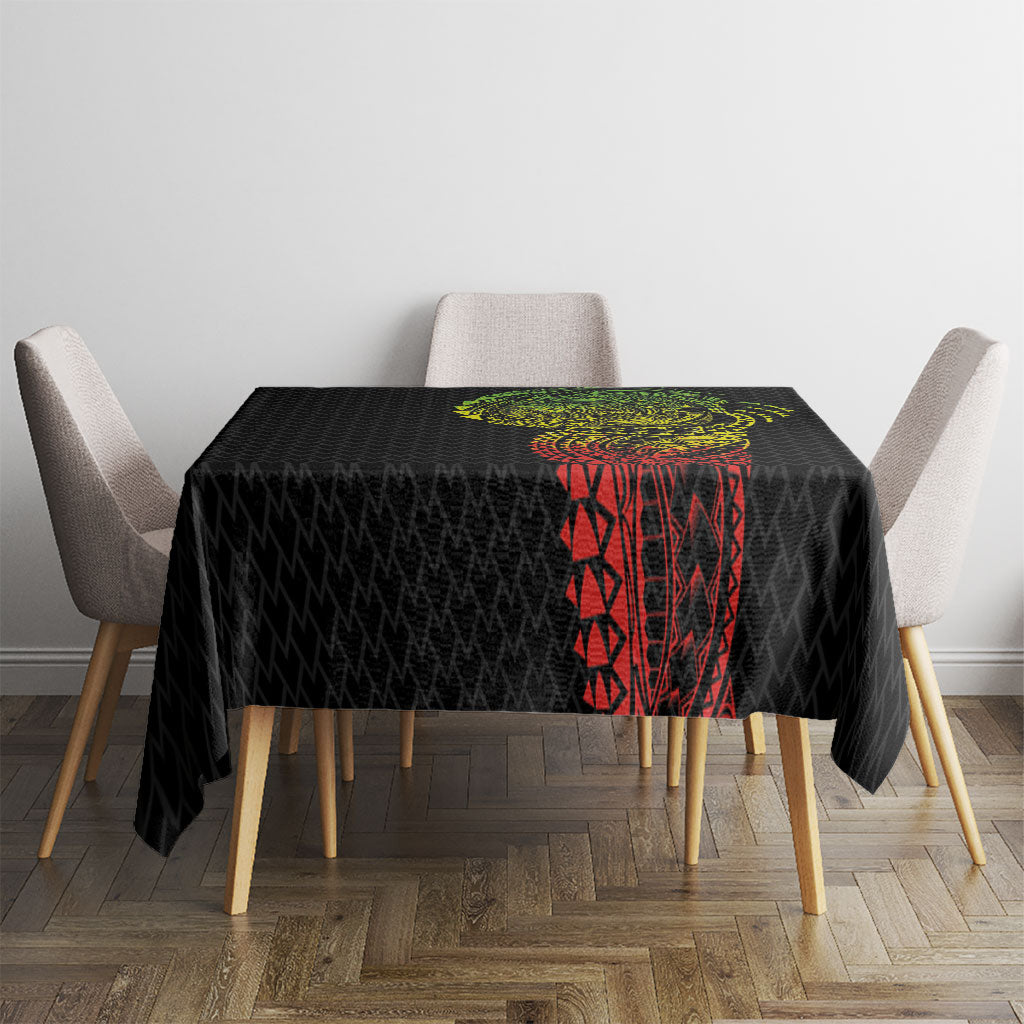 Hawaiian Traditional Tattoos Tablecloth Kakau Tribal Tropical Plant Motif Kanaka Maoli Flag Color Inspired LT03 - Polynesian Pride