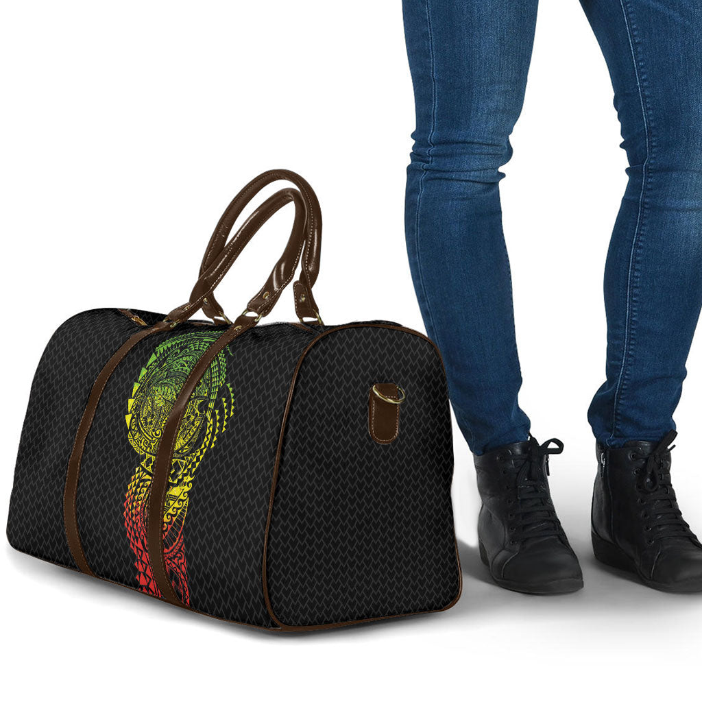 Hawaiian Traditional Tattoos Travel Bag Kakau Tribal Tropical Plant Motif Kanaka Maoli Flag Color Inspired LT03 - Polynesian Pride