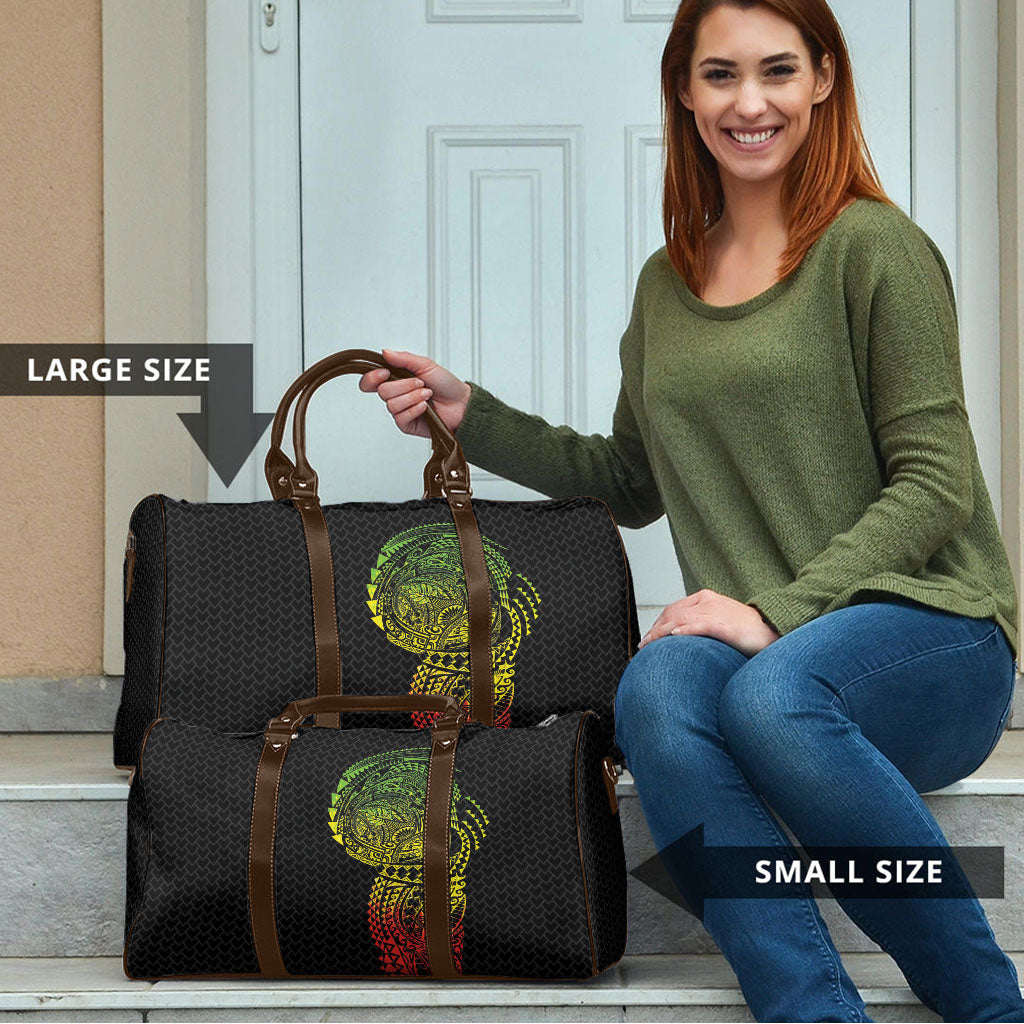 Hawaiian Traditional Tattoos Travel Bag Kakau Tribal Tropical Plant Motif Kanaka Maoli Flag Color Inspired LT03 - Polynesian Pride
