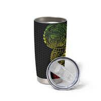 Hawaiian Traditional Tattoos Tumbler Cup Kakau Tribal Tropical Plant Motif Kanaka Maoli Flag Color Inspired LT03 - Polynesian Pride