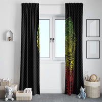 Hawaiian Traditional Tattoos Window Curtain Kakau Tribal Tropical Plant Motif Kanaka Maoli Flag Color Inspired LT03 - Polynesian Pride
