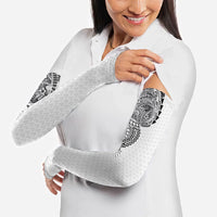 Hawaiian Traditional Tattoos Arm Sleeves Kakau Tribal Tropical Plant Motif White Color