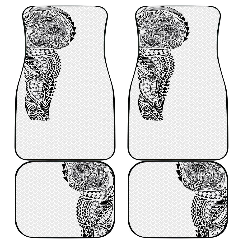 Hawaiian Traditional Tattoos Car Mats Kakau Tribal Tropical Plant Motif White Color
