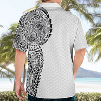 Hawaiian Traditional Tattoos Hawaiian Shirt Kakau Tribal Tropical Plant Motif White Color LT03 - Polynesian Pride