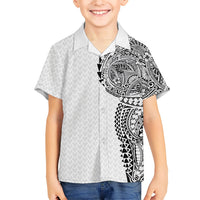 Hawaiian Traditional Tattoos Hawaiian Shirt Kakau Tribal Tropical Plant Motif White Color LT03 - Polynesian Pride