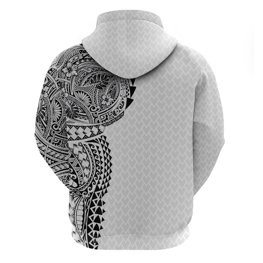 Hawaiian Traditional Tattoos Hoodie Kakau Tribal Tropical Plant Motif White Color LT03 - Polynesian Pride
