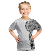 Hawaiian Traditional Tattoos Kid T Shirt Kakau Tribal Tropical Plant Motif White Color LT03 White - Polynesian Pride