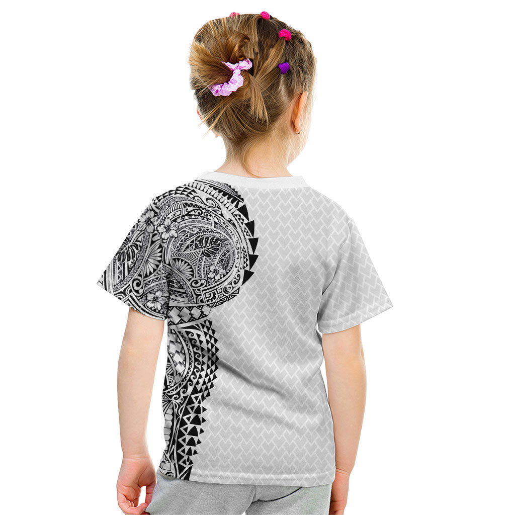 Hawaiian Traditional Tattoos Kid T Shirt Kakau Tribal Tropical Plant Motif White Color LT03 - Polynesian Pride