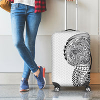 Hawaiian Traditional Tattoos Luggage Cover Kakau Tribal Tropical Plant Motif White Color LT03 - Polynesian Pride