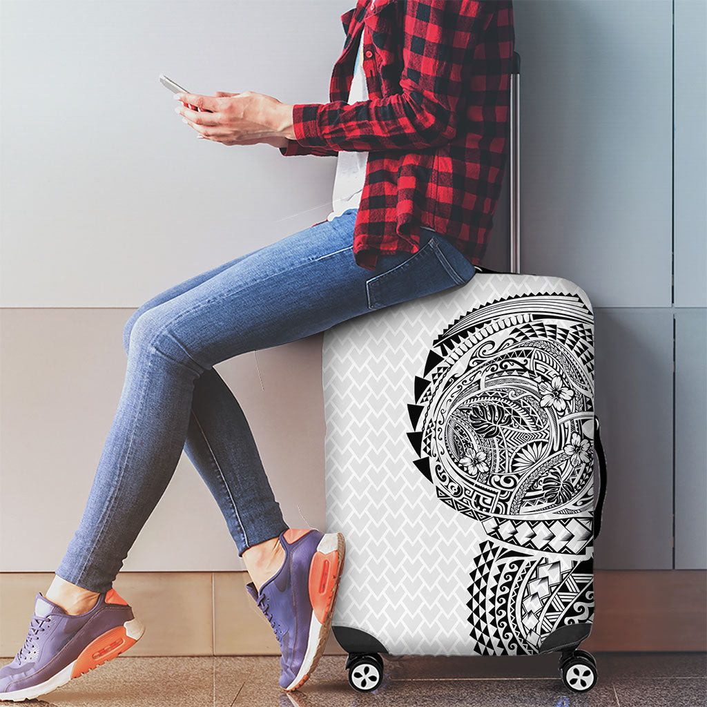 Hawaiian Traditional Tattoos Luggage Cover Kakau Tribal Tropical Plant Motif White Color LT03 - Polynesian Pride