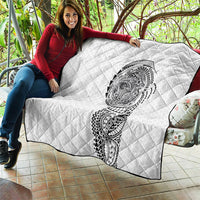 Hawaiian Traditional Tattoos Quilt Kakau Tribal Tropical Plant Motif White Color