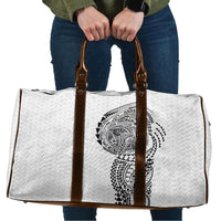 Hawaiian Traditional Tattoos Travel Bag Kakau Tribal Tropical Plant Motif White Color LT03 White - Polynesian Pride