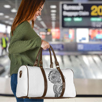 Hawaiian Traditional Tattoos Travel Bag Kakau Tribal Tropical Plant Motif White Color LT03 - Polynesian Pride
