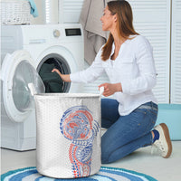 Hawaiian Traditional Tattoos Laundry Basket Kakau Tribal Tropical Plant Motif Hawaii Flag Color Inspired LT03 - Polynesian Pride