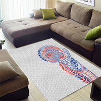 Hawaiian Traditional Tattoos Area Rug Kakau Tribal Tropical Plant Motif Hawaii Flag Color Inspired LT03 - Polynesian Pride