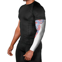 Hawaiian Traditional Tattoos Arm Sleeves Kakau Tribal Tropical Plant Motif Hawaii Flag Color Inspired LT03 - Polynesian Pride