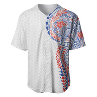 Hawaiian Traditional Tattoos Baseball Jersey Kakau Tribal Tropical Plant Motif Hawaii Flag Color Inspired LT03 Multicolor - Polynesian Pride