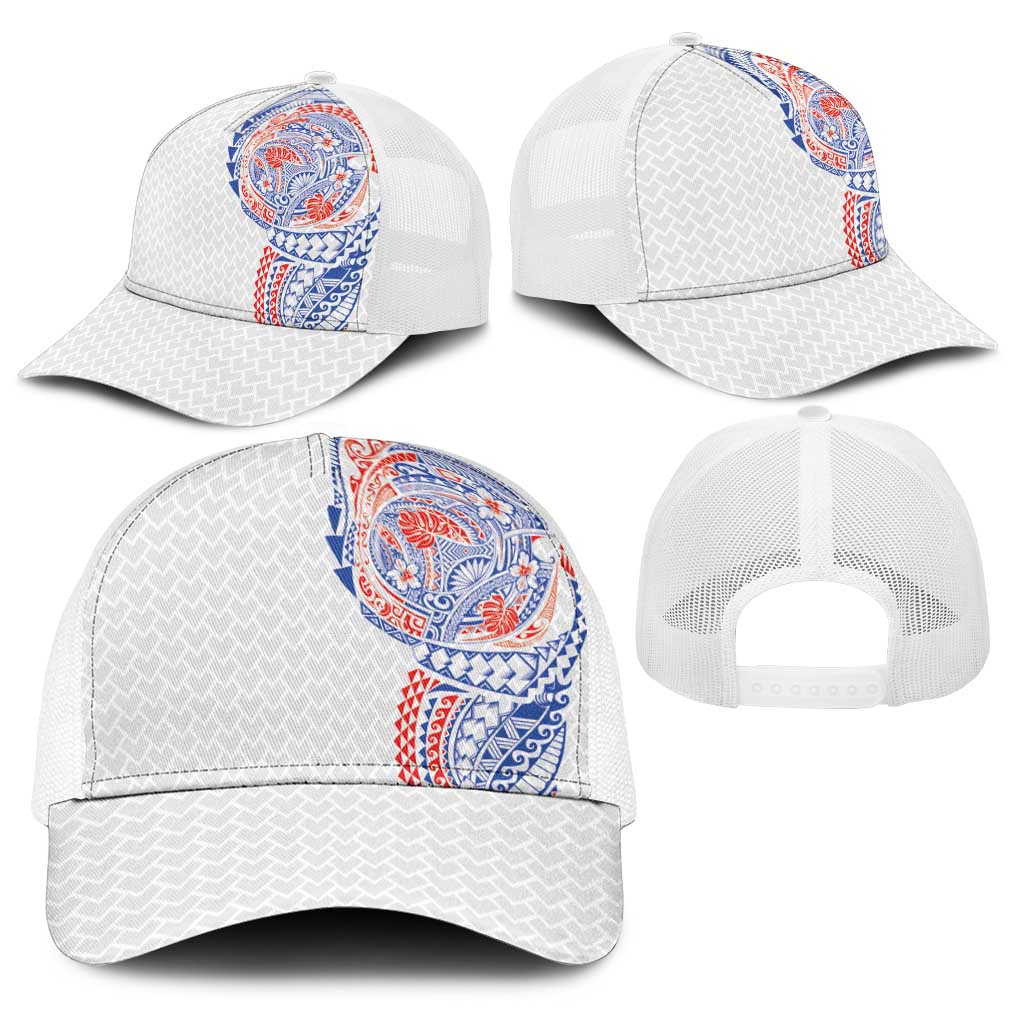 Hawaiian Traditional Tattoos Baseball Net Cap Kakau Tribal Tropical Plants Motif Hawaii Flag Color Inspired