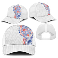 Hawaiian Traditional Tattoos Baseball Net Cap Kakau Tribal Tropical Plants Motif Hawaii Flag Color Inspired