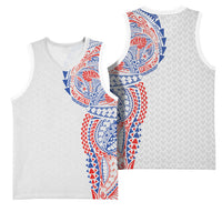 Hawaiian Traditional Tattoos Basketball Jersey Kakau Tribal Tropical Plant Motif Hawaii Flag Color Inspired LT03 - Polynesian Pride
