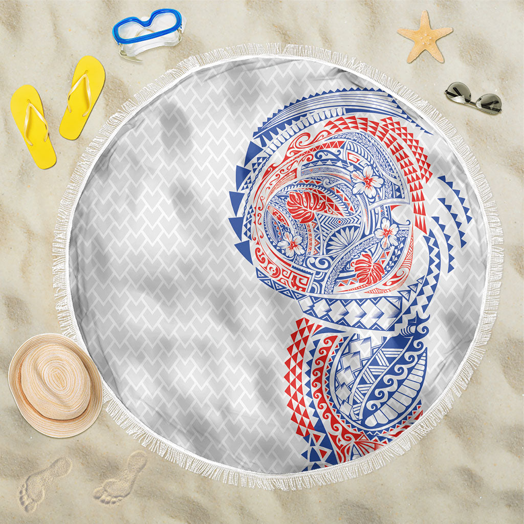 Hawaiian Traditional Tattoos Beach Blanket Kakau Tribal Tropical Plant Motif Hawaii Flag Color Inspired