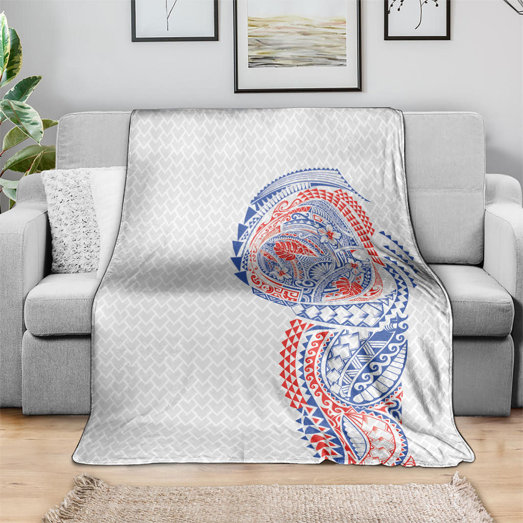 Hawaiian Traditional Tattoos Blanket Kakau Tribal Tropical Plant Motif Hawaii Flag Color Inspired