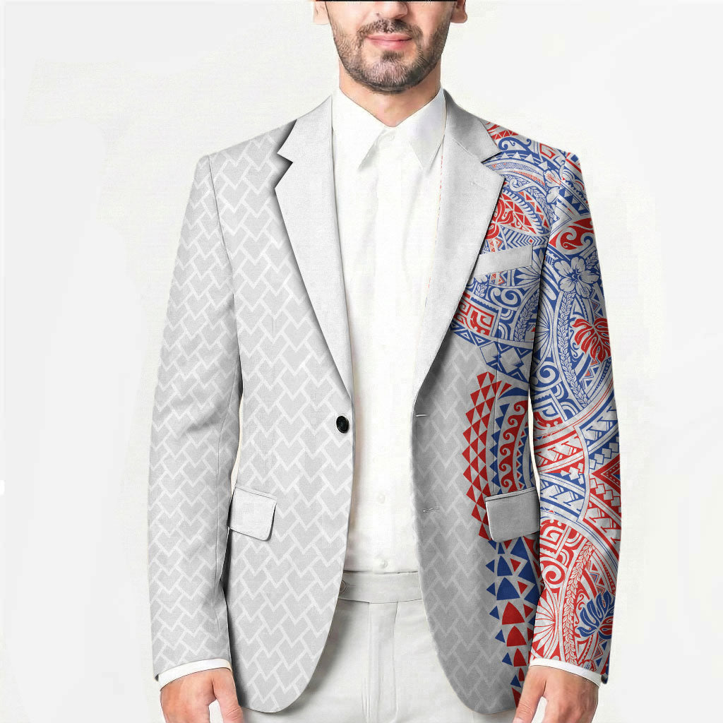 Hawaiian Traditional Tattoos Blazer Kakau Tribal Tropical Plant Motif Hawaii Flag Color Inspired