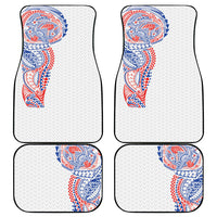 Hawaiian Traditional Tattoos Car Mats Kakau Tribal Tropical Plant Motif Hawaii Flag Color Inspired LT03 - Polynesian Pride