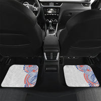 Hawaiian Traditional Tattoos Car Mats Kakau Tribal Tropical Plant Motif Hawaii Flag Color Inspired LT03 Set 2pcs - Back Multicolor - Polynesian Pride