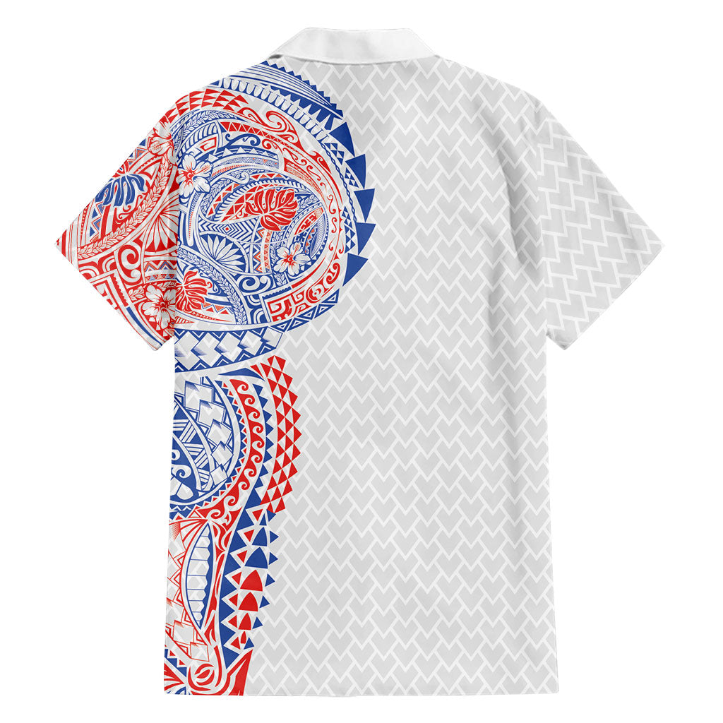 Hawaiian Traditional Tattoos Family Matching Tank Maxi Dress and Hawaiian Shirt Kakau Tribal Tropical Plant Motif Hawaii Flag Color Inspired LT03 - Polynesian Pride