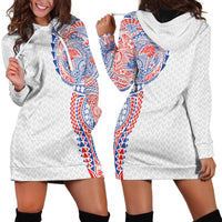 Hawaiian Traditional Tattoos Hoodie Dress Kakau Tribal Tropical Plant Motif Hawaii Flag Color Inspired LT03 - Polynesian Pride