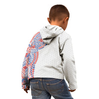 Hawaiian Traditional Tattoos Kid Hoodie Kakau Tribal Tropical Plant Motif Hawaii Flag Color Inspired LT03 - Polynesian Pride