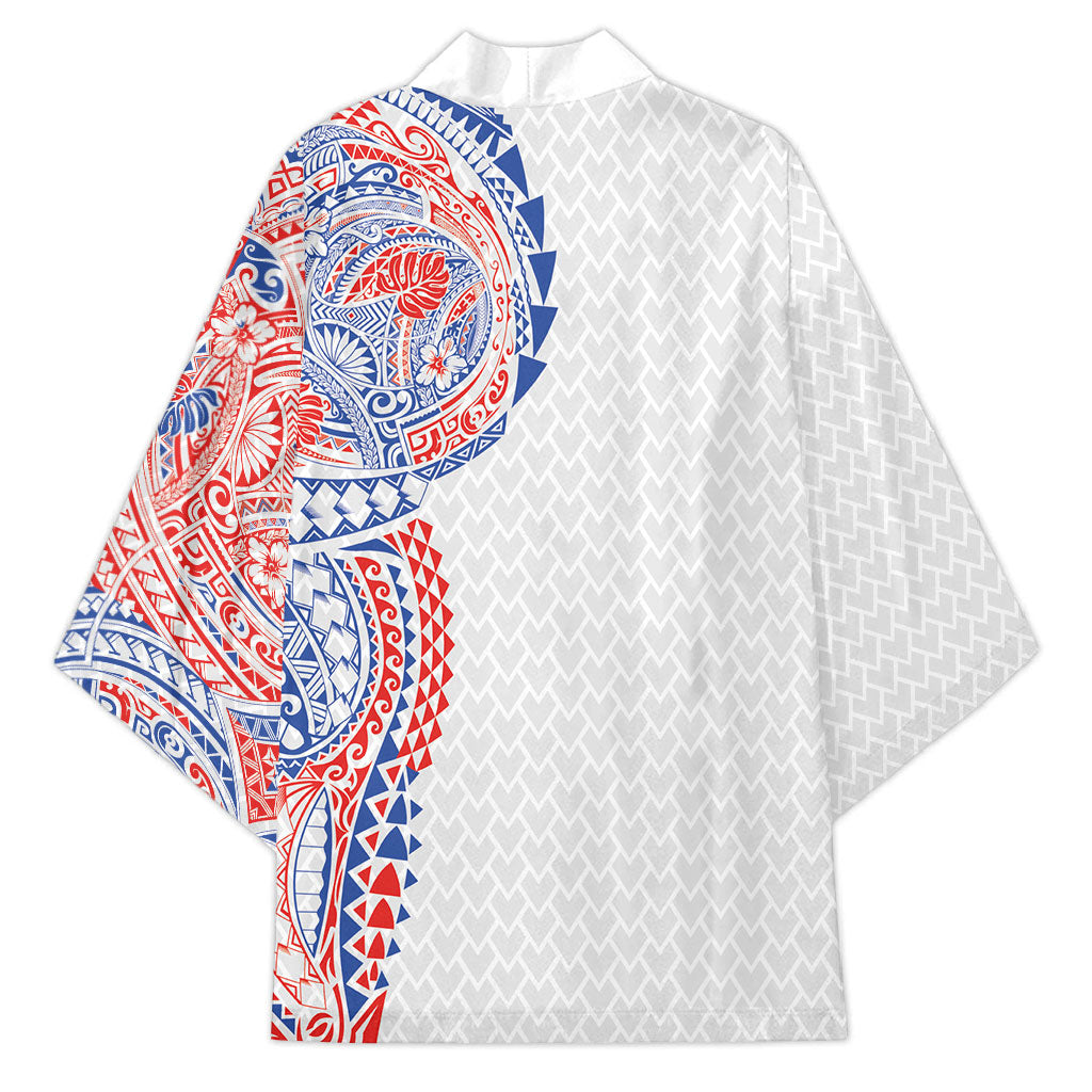 Hawaiian Traditional Tattoos Kimono Kakau Tribal Tropical Plant Motif Hawaii Flag Color Inspired LT03 - Polynesian Pride