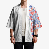 Hawaiian Traditional Tattoos Kimono Kakau Tribal Tropical Plant Motif Hawaii Flag Color Inspired LT03 - Polynesian Pride