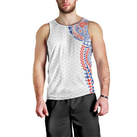 Hawaiian Traditional Tattoos Men Tank Top Kakau Tribal Tropical Plant Motif Hawaii Flag Color Inspired LT03 - Polynesian Pride