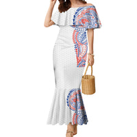Hawaiian Traditional Tattoos Mermaid Dress Kakau Tribal Tropical Plant Motif Hawaii Flag Color Inspired LT03 Women Multicolor - Polynesian Pride