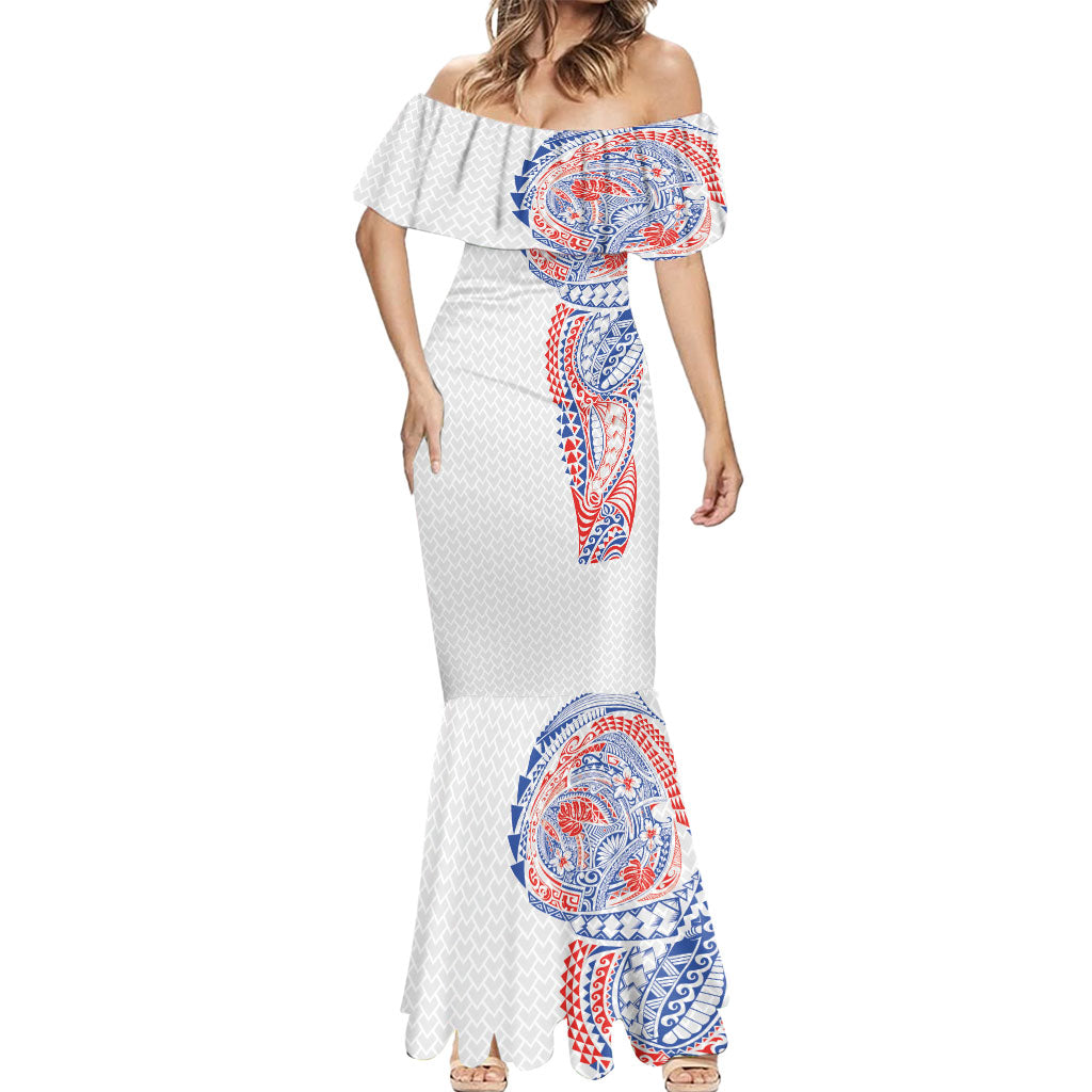 Hawaiian Traditional Tattoos Mermaid Dress Kakau Tribal Tropical Plant Motif Hawaii Flag Color Inspired LT03 - Polynesian Pride