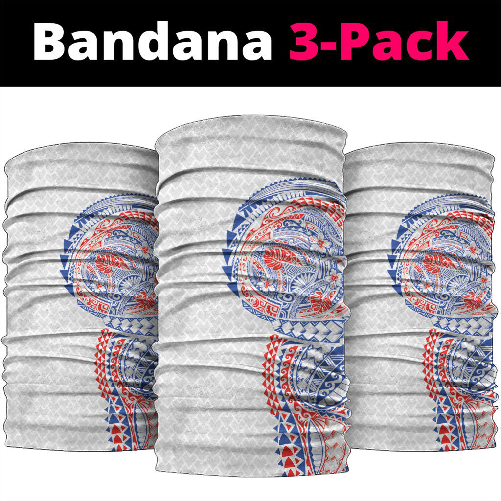 Hawaiian Traditional Tattoos Neck Gaiter Kakau Tribal Tropical Plant Motif Hawaii Flag Color Inspired LT03 package One Size: 25*50cm Multicolor - Polynesian Pride